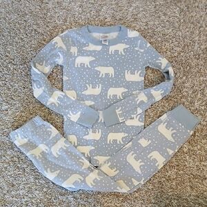 Hanna Andersson Light Blue Polar Bear Pajama Set Size 8 130cm